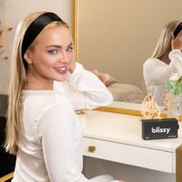 Blissy Black Silk Blissy Hair Ribbon Detail –