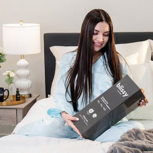 Blissy King Crescent Signature Adjustable Pillow Lifestyle – Mulberry Silk
