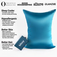 Aqua Mulberry Silk Pillowcase – Blissy Queen