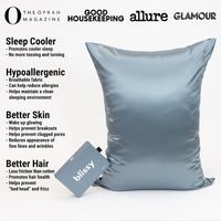 Ash Blue Mulberry Silk Pillowcase – Blissy Standard