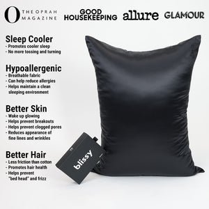 Black Mulberry Silk Pillowcase – Blissy King