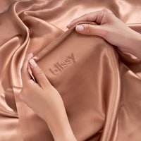 Cinnamon Pillowcase Close-Up – Blissy 22 Momme Silk