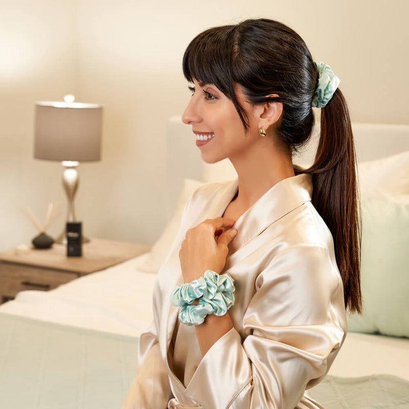 Mint Mulberry Silk Blissy Scrunchies – Blissy