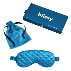 Blissy Aqua Sleep Mask – 22 Momme Mulberry Silk, 100% Silk