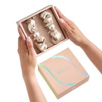 Blissy Champagne Blissy Pearl Scrunchies – 22 Momme Mulberry Silk, 100% Silk