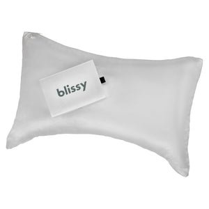 Silver Crescent Pillowcase Close-Up – Blissy 22 Momme Silk