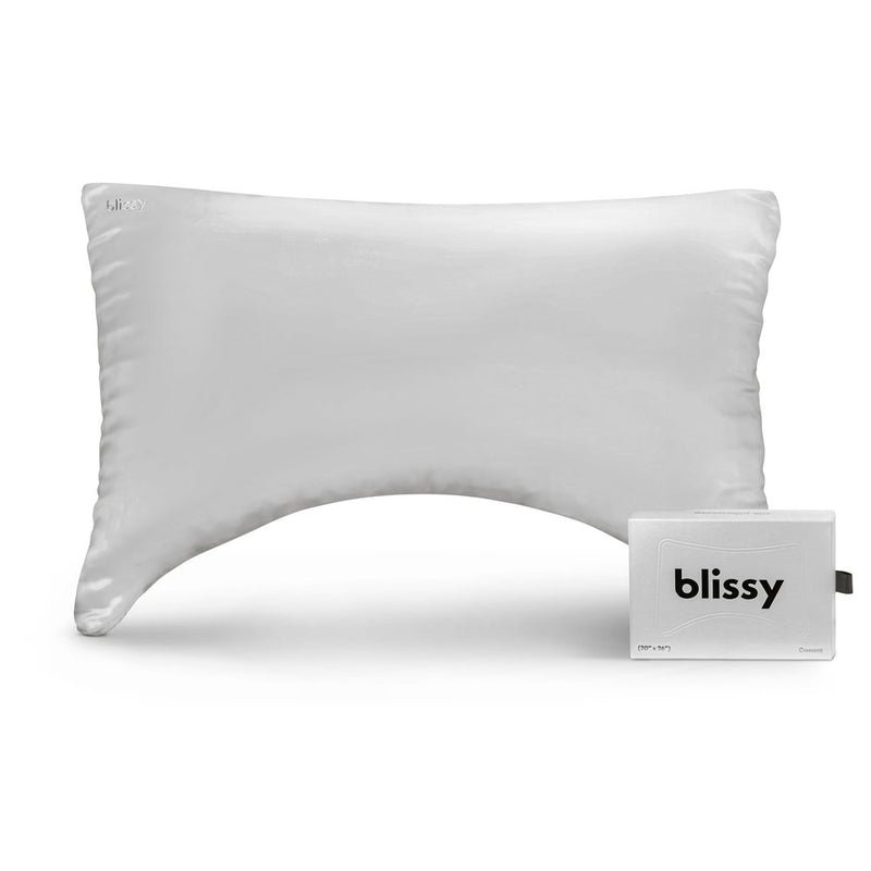 Silver Mulberry Silk Crescent Pillowcase – Blissy King