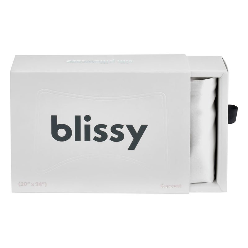 Blissy King Silver Crescent Pillowcase Lifestyle – Mulberry Silk