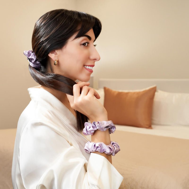 Lavender Mulberry Silk Blissy Scrunchies – Blissy