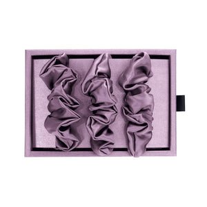Lavender Blissy Scrunchies Close-Up – Blissy 22 Momme Silk