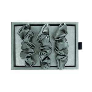 Matcha Blissy Scrunchies Close-Up – Blissy 22 Momme Silk