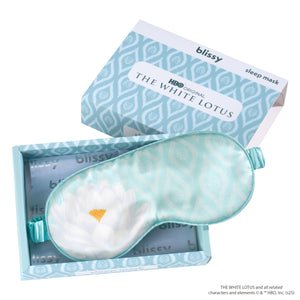 Blissy White Lotus Silk Sleep Mask Detail –
