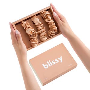 Blissy Peach Silk Blissy Scrunchies Detail –