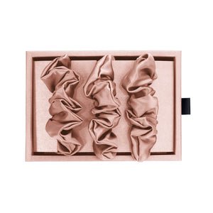 Pink Blissy Scrunchies Close-Up – Blissy 22 Momme Silk