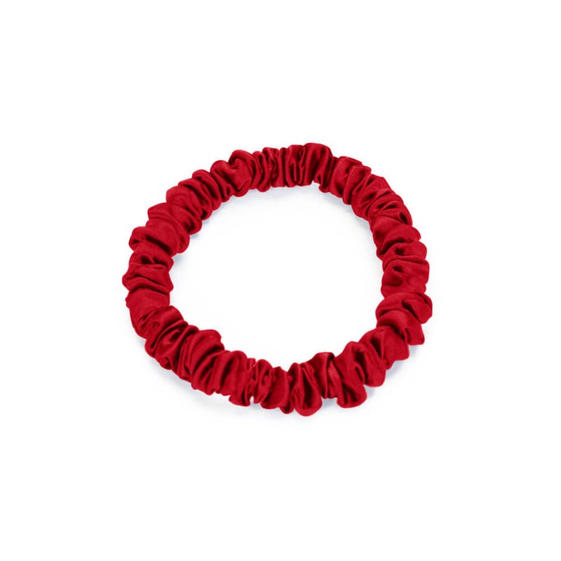 Blissy Red Blissy Skinny Scrunchies Lifestyle – Mulberry Silk