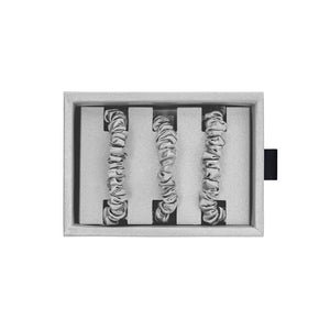 Blissy Silver Silk Blissy Skinny Scrunchies Detail –