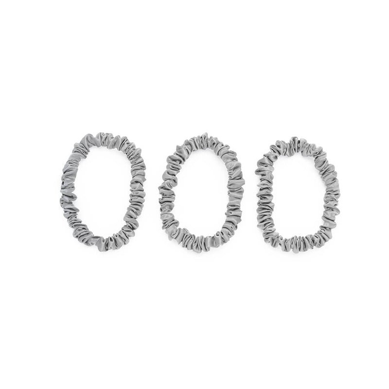 Blissy Mulberry Silk Blissy Skinny Scrunchies – Silver