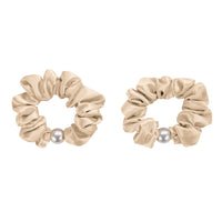 Blissy Mulberry Silk Blissy Pearl Scrunchies – Taupe