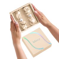 Blissy Taupe Blissy Pearl Scrunchies – 22 Momme Mulberry Silk, 100% Silk