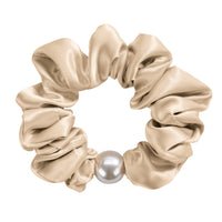 Blissy Mulberry Silk Blissy Pearl Scrunchies – Taupe