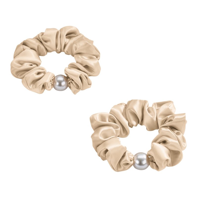 Blissy Taupe Blissy Pearl Scrunchies Lifestyle – Mulberry Silk