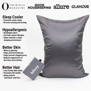 Grey Mulberry Silk Pillowcase – Blissy Standard