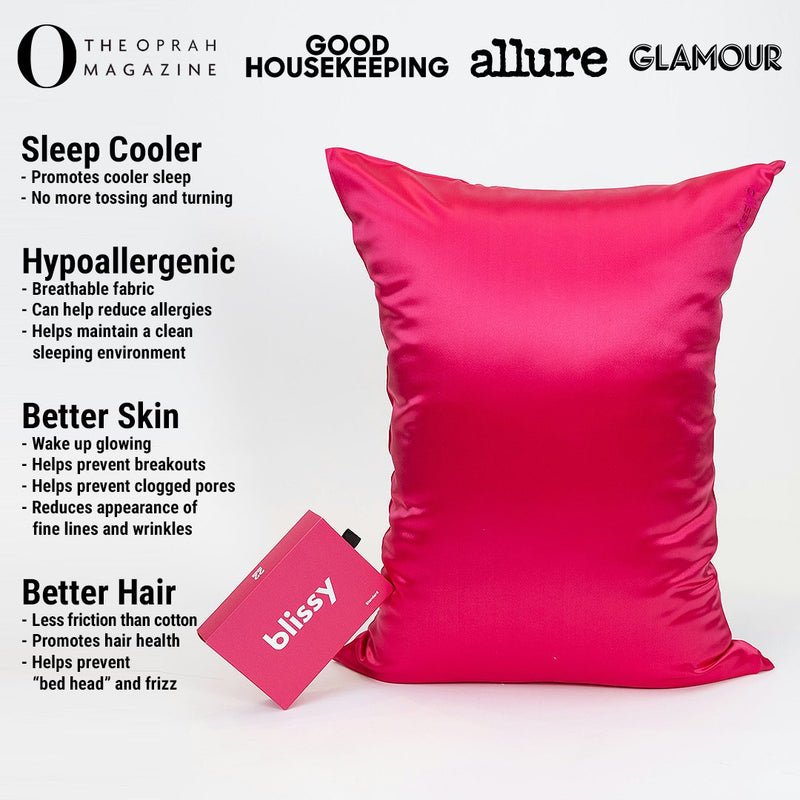 Hibiscus Mulberry Silk Pillowcase – Blissy King