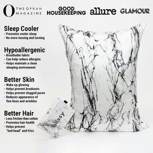 Light Marble Mulberry Silk Pillowcase – Blissy Queen