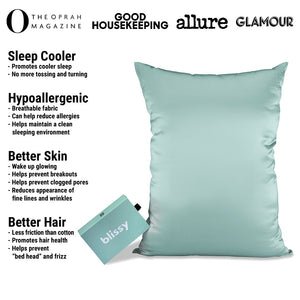 Mint Mulberry Silk Pillowcase – Blissy Standard