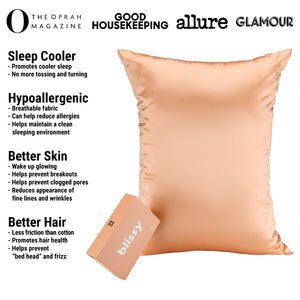 Peach Mulberry Silk Pillowcase – Blissy King