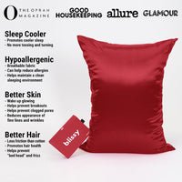 (Product)Red Mulberry Silk Pillowcase – Blissy King