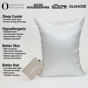 White Mulberry Silk Pillowcase – Blissy Standard