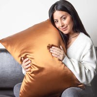 Blissy King Bronze Pillowcase Lifestyle – Mulberry Silk