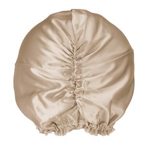 Champagne Blissy Bonnet Close-Up – Blissy 22 Momme Silk