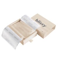 Blissy King Champagne Striped Pillowcase Lifestyle – Mulberry Silk