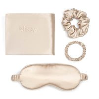 Blissy Champagne Silk Blissy Dream Set Detail – Queen