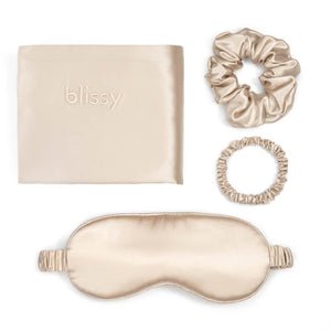 Blissy Champagne Silk Blissy Dream Set Detail – Queen
