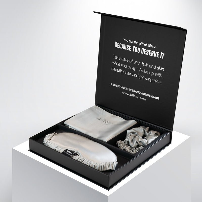 Blissy 100% Mulberry Silk Blissy Dream Gift Set Lifestyle – Mulberry Silk