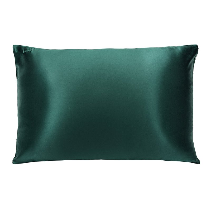 Blissy Emerald Silk Pillowcase Detail – King