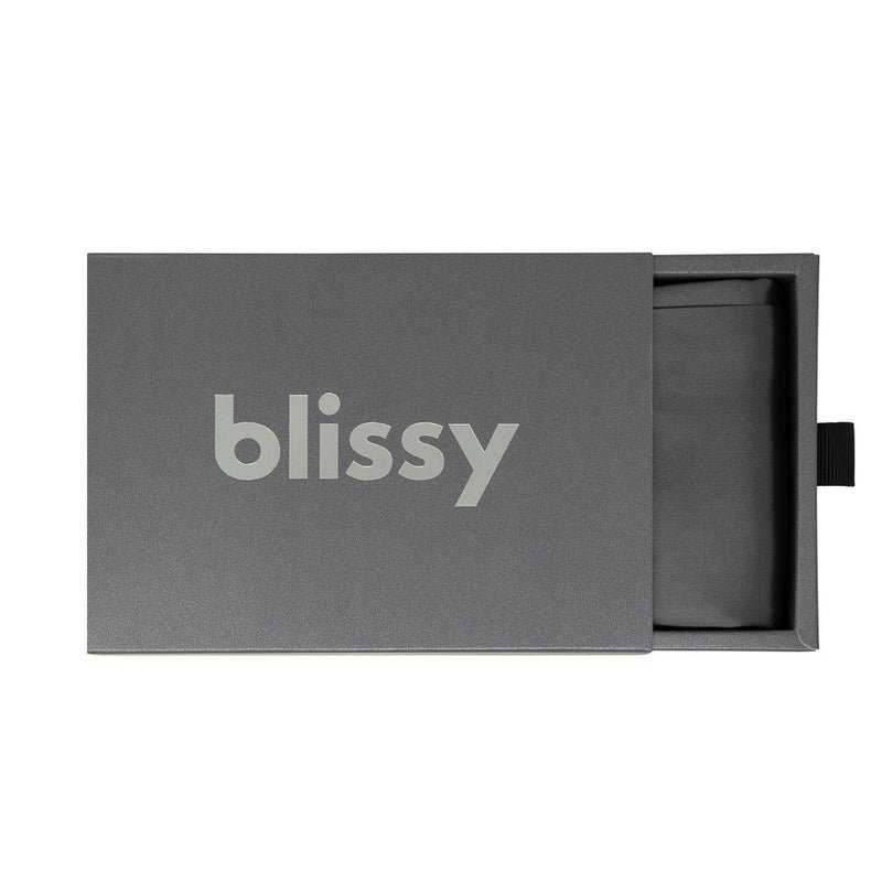 Blissy Standard Grey Pillowcase Lifestyle – Mulberry Silk