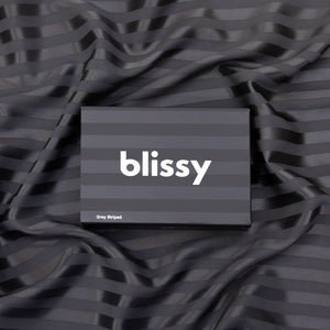 Queen Grey Striped Pillowcase – Blissy Premium Silk