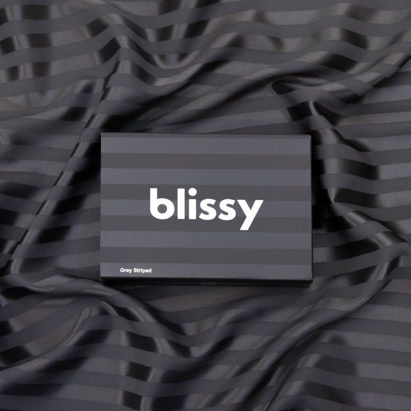 Queen Grey Striped Pillowcase – Blissy Premium Silk