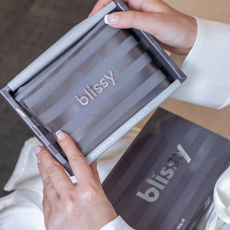 Queen Grey Striped Pillowcase – Blissy Premium Silk