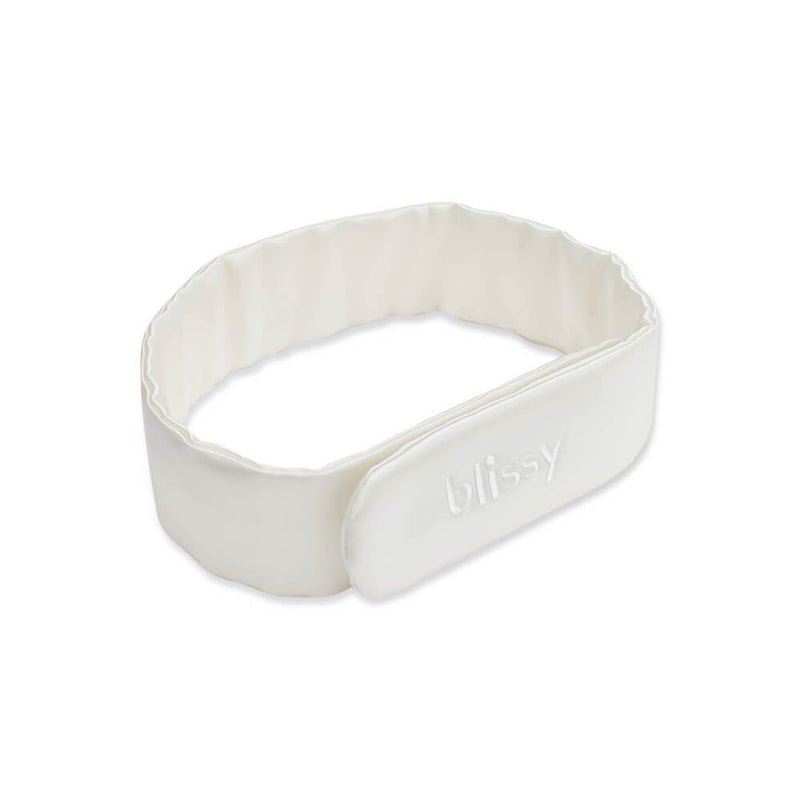 White Blissy Beauty Band Close-Up – Blissy 22 Momme Silk