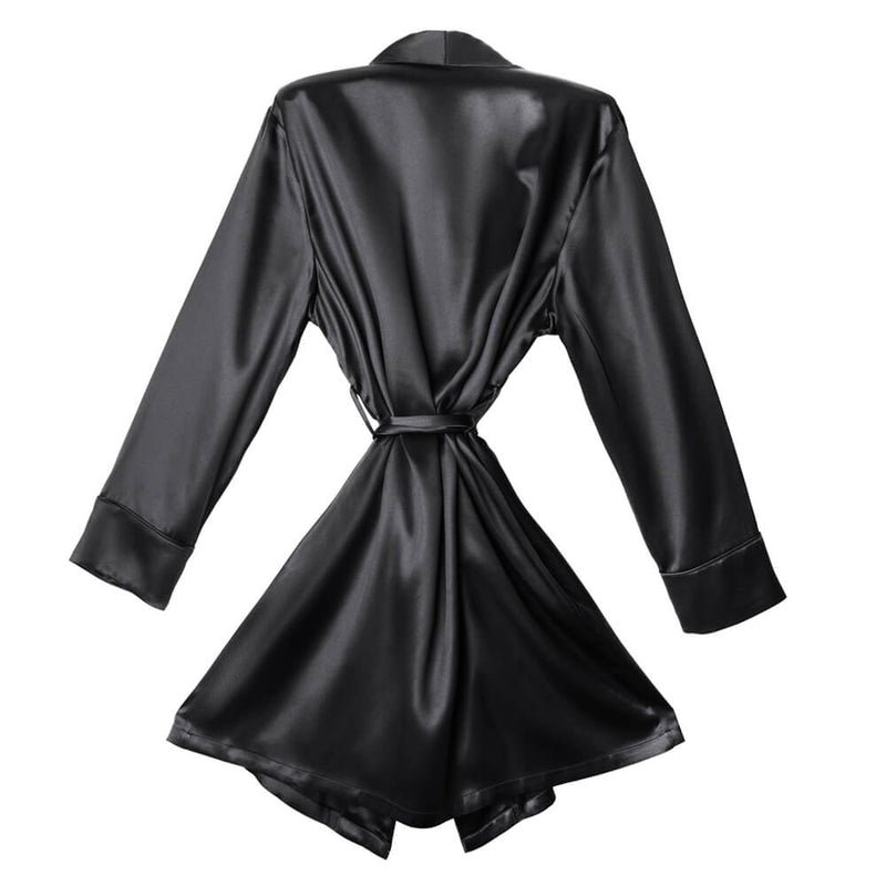 Blissy Black Classic Robe Lifestyle – Mulberry Silk
