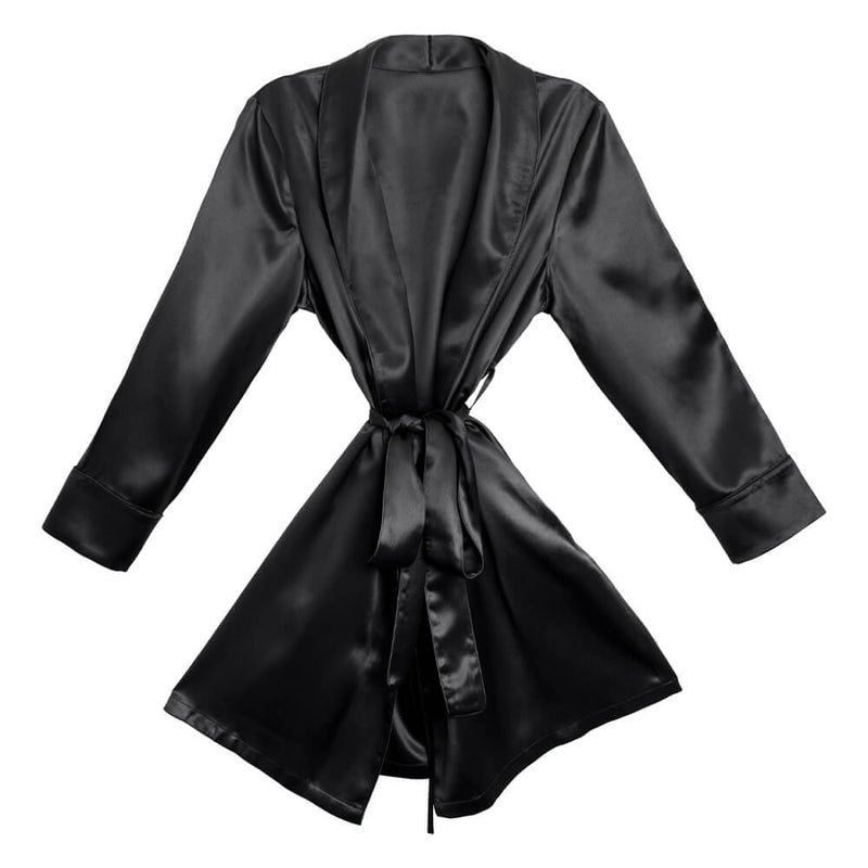 Black Mulberry Silk Classic Robe – Blissy