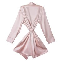 Pink Classic Robe Close-Up – Blissy 22 Momme Silk