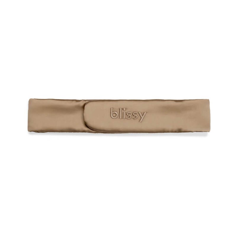 Taupe Blissy Beauty Band Close-Up – Blissy 22 Momme Silk