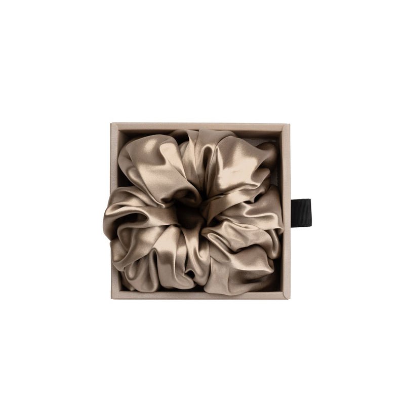 Blissy Taupe Silk Blissy Oversized Scrunchie Detail –