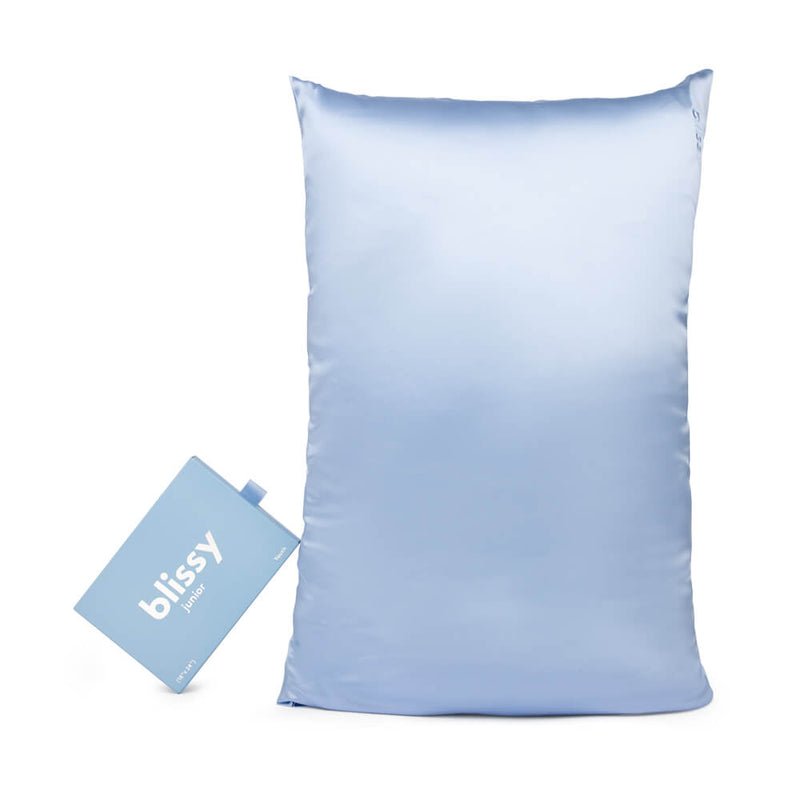 Blissy Baby Blue Silk Pillowcase Detail –